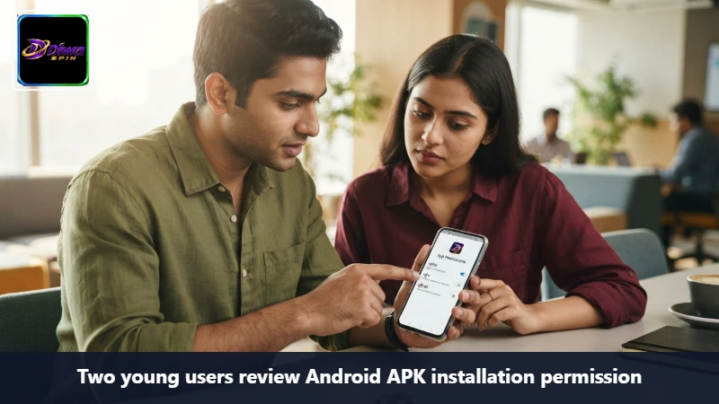 Two young users review Android APK installation permission